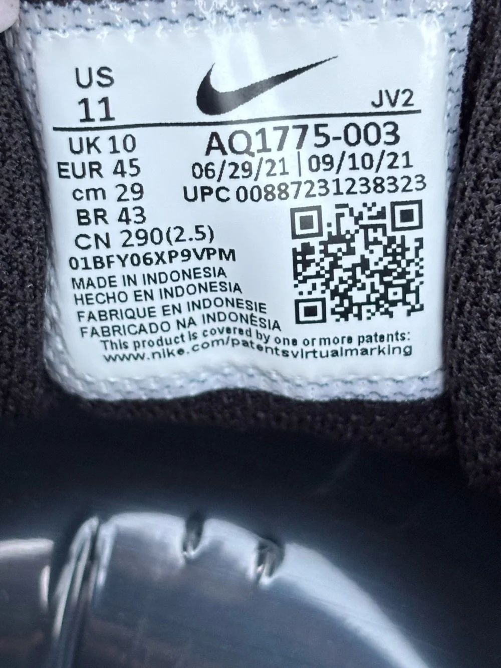 Nike Ebernon Low Triple Black Men’s Size 11 Sneakers AQ1775-003